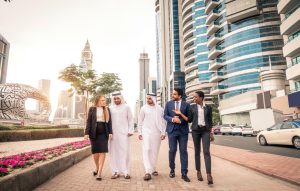 Business professionals in Dubai during GISEC 2026 conference