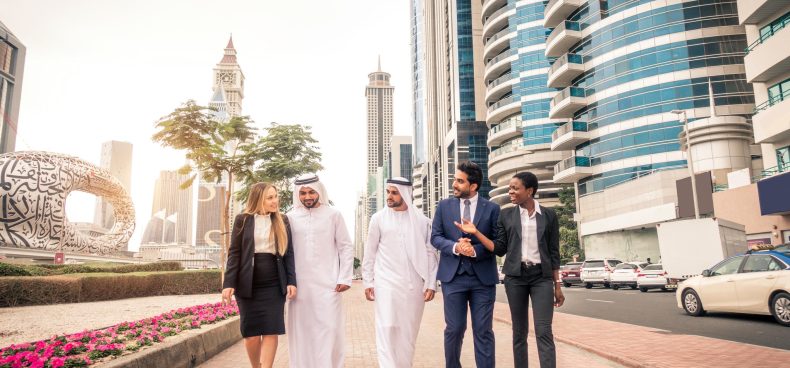 Business professionals in Dubai during GISEC 2026 conference